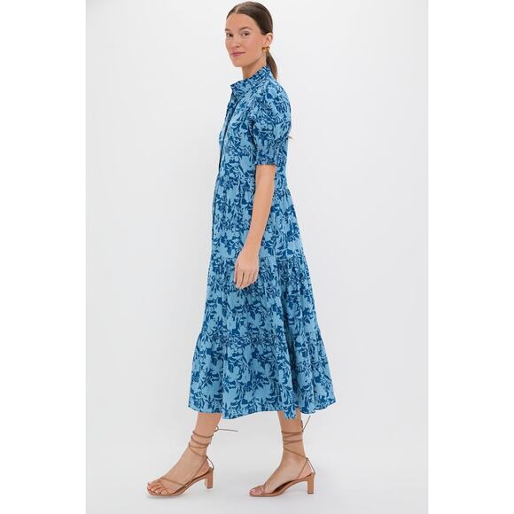 HYACINTH HOUSE Steel Blue Floral Bennett Maxi Dress Size M NWT - Picture 4 of 8